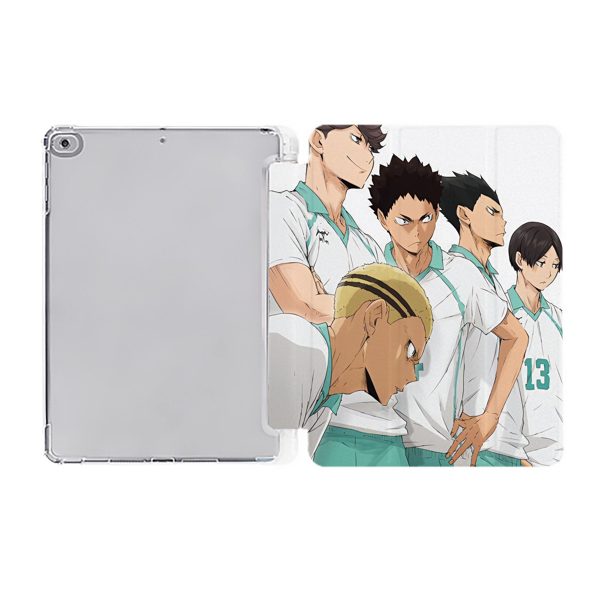 （画像用） ハイキュー!! Haikyu!! IPad ケース ペン収納付き 三つ折りスタンド PUレザー×シリコン 対応機種9.5/10.5/10.9インチ